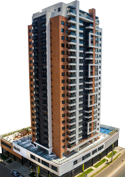 A 3D rendering of a potential residential development on the SLN Enclave property, showcasing modern architecture.
